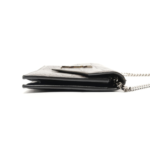 YVES SAINT LAURENT Chain wallet, crocodile embossed Shoulder Bag Brown WS28829
