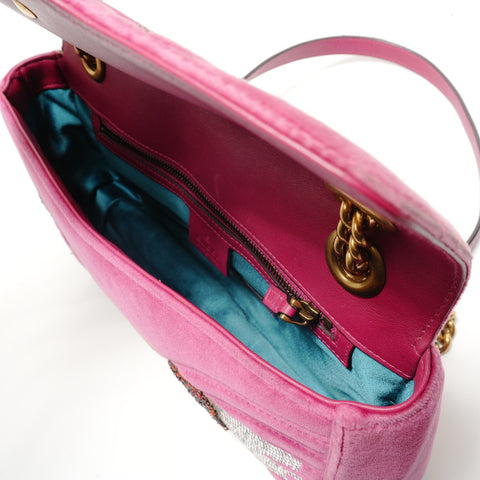 GUCCI GG Marmont Velour Heart Shoulder Bag pink WS28834