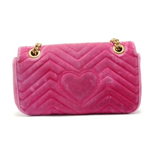 GUCCI GG Marmont Velour Heart Shoulder Bag pink WS28834