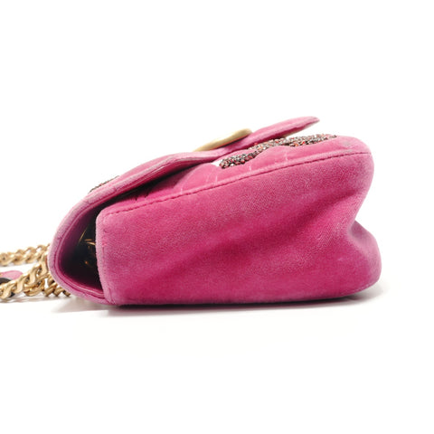 GUCCI GG Marmont Velour Heart Shoulder Bag pink WS28834