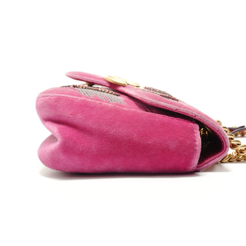 GUCCI GG Marmont Velour Heart Shoulder Bag pink WS28834