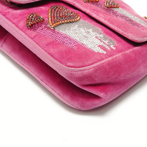 GUCCI GG Marmont Velour Heart Shoulder Bag pink WS28834
