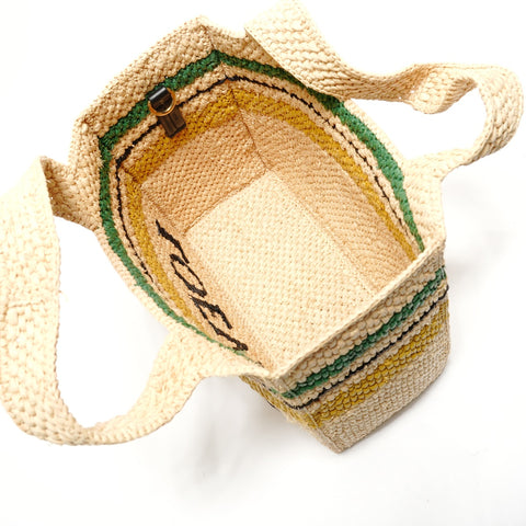 LOEWE Font Tote Raffia Handbag beige WS28837
