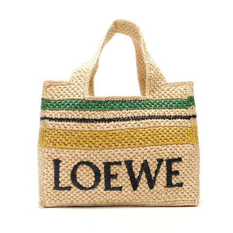 LOEWE Font Tote Raffia Handbag beige WS28837