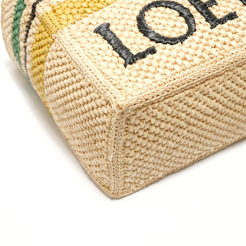 LOEWE Font Tote Raffia Handbag beige WS28837
