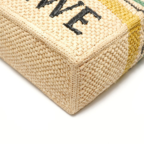 LOEWE Font Tote Raffia Handbag beige WS28837