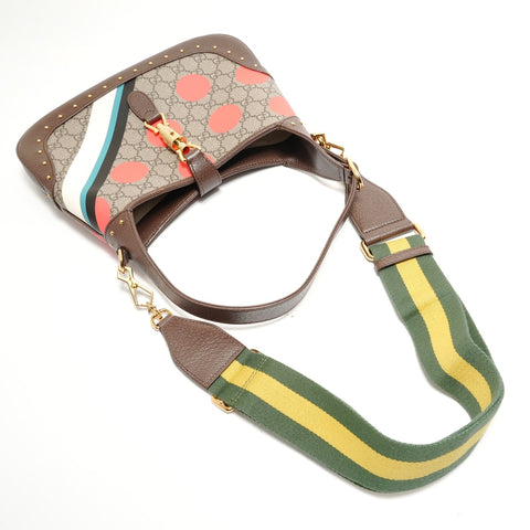GUCCI Jackie 1961 2WAY GG Supreme Handbag Brown WS28841