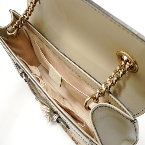 GUCCI GG Horsebit Chain Shoulder Bag beige WS28842
