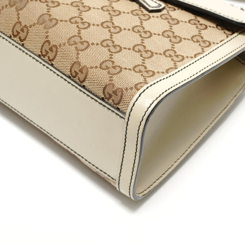 GUCCI GG Horsebit Chain Shoulder Bag beige WS28842