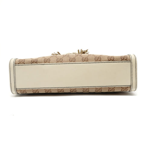 GUCCI GG Horsebit Chain Shoulder Bag beige WS28842