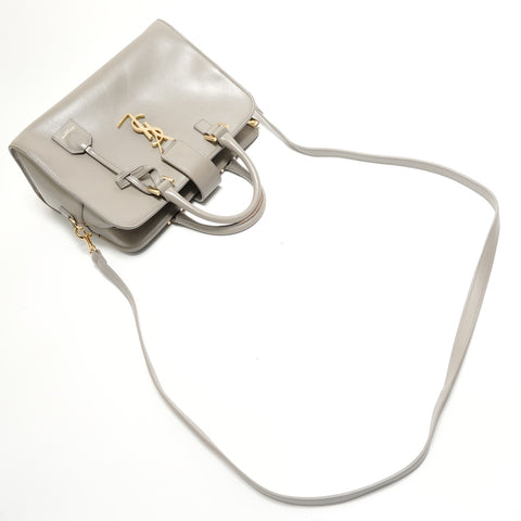 YVES SAINT LAURENT Baby Cabas 2WAY Handbag gray WS28845