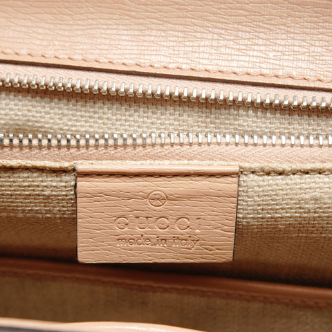 GUCCI Bamboo Handbag, 2-Way, Floral Leather Shoulder Bag pink WS28846