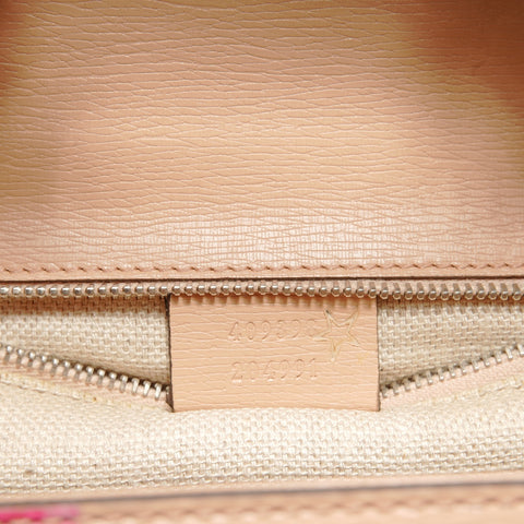 GUCCI Bamboo Handbag, 2-Way, Floral Leather Shoulder Bag pink WS28846