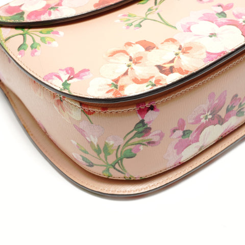 GUCCI Bamboo Handbag, 2-Way, Floral Leather Shoulder Bag pink WS28846