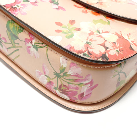 GUCCI Bamboo Handbag, 2-Way, Floral Leather Shoulder Bag pink WS28846