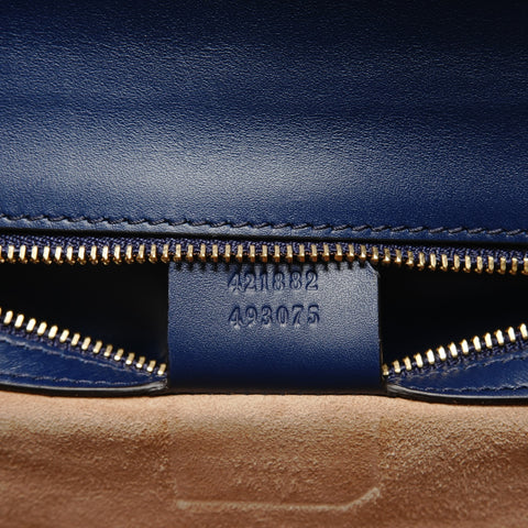 GUCCI Sylvie Sherry Line Leather Shoulder Bag blue WS28848