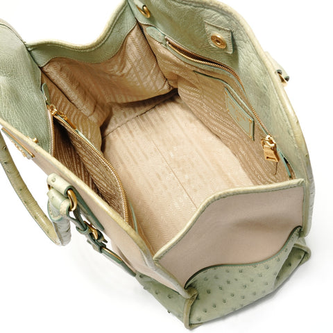 PRADA Ostrich canvas Tote Bag beige WS28852