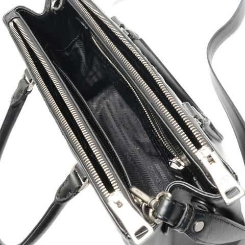 PRADA Diagram 2-Way Leather Shoulder Bag black WS28853