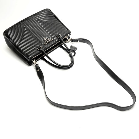 PRADA Diagram 2-Way Leather Shoulder Bag black WS28853