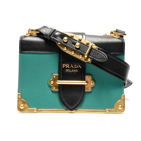 PRADA Cahier Leather Shoulder Bag green WS28855