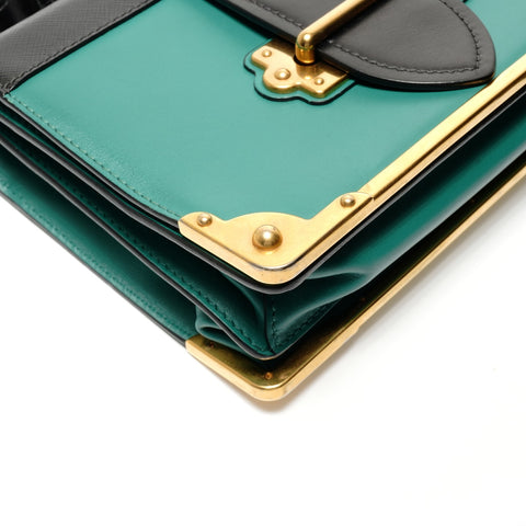 PRADA Cahier Leather Shoulder Bag green WS28855
