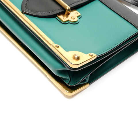 PRADA Cahier Leather Shoulder Bag green WS28855
