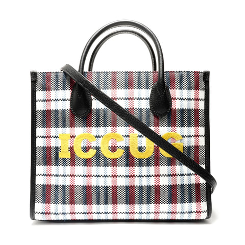 GUCCI Embroidered Nylon Raffia 2-Way Bag Handbag multicolor WS28857