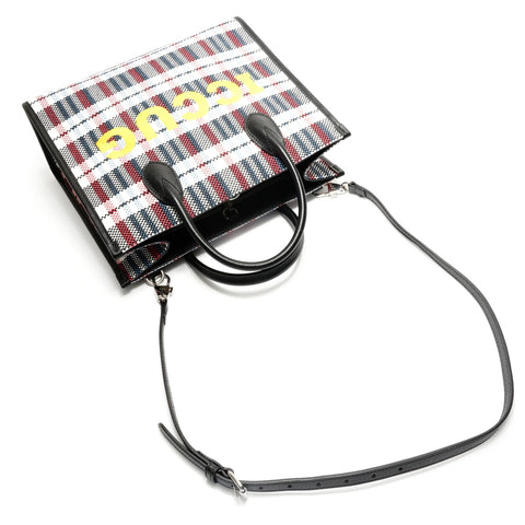 GUCCI Embroidered Nylon Raffia 2-Way Bag Handbag multicolor WS28857