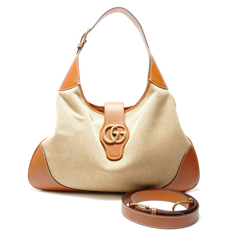 GUCCI GG Marmont Aphrodite Canvas Shoulder Bag beige WS28858