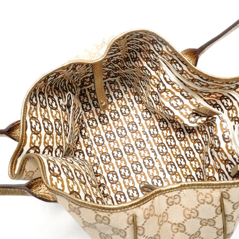 GUCCI GG Canvas Gold Tote Bag beige WS28860