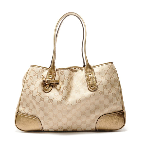 GUCCI GG Canvas Gold Tote Bag beige WS28860