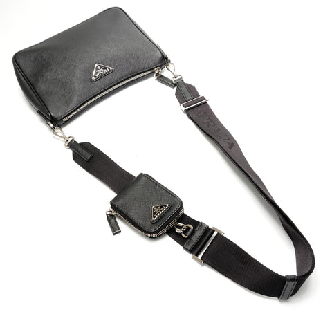 PRADA Safiano Shoulder Bag black WS28864