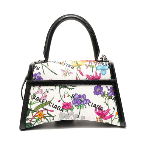 BALENCIAGA Hacker Project Flora Hourglass Shoulder Bag white WS28869