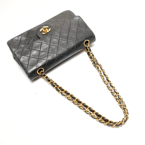 CHANEL Matelass double flap chain lambskin Shoulder Bag black WS28871