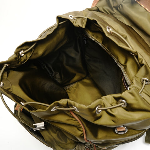 PRADA Re-Nylon buckle with logo Backpack  Daypack green WS28873