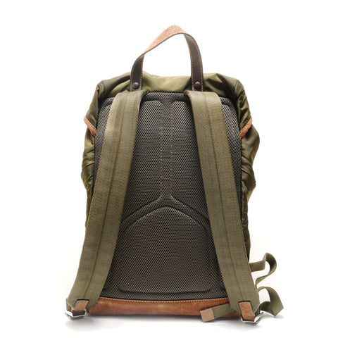 PRADA Re-Nylon buckle with logo Backpack  Daypack green WS28873