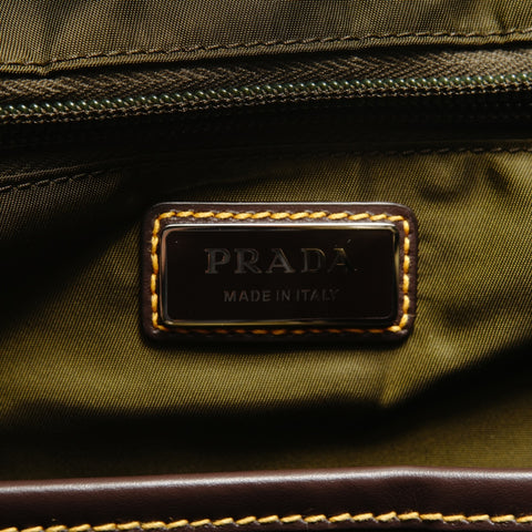 PRADA Re-Nylon buckle with logo Backpack  Daypack green WS28873