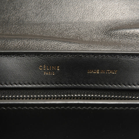 CELINE Trapeze 2-Way Shoulder Leather Handbag black WS28875