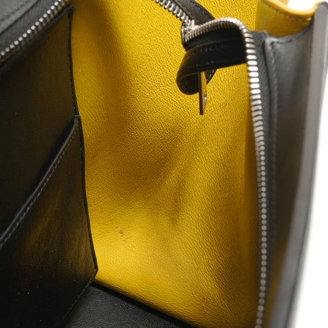 CELINE Trapeze 2-Way Shoulder Leather Handbag black WS28875