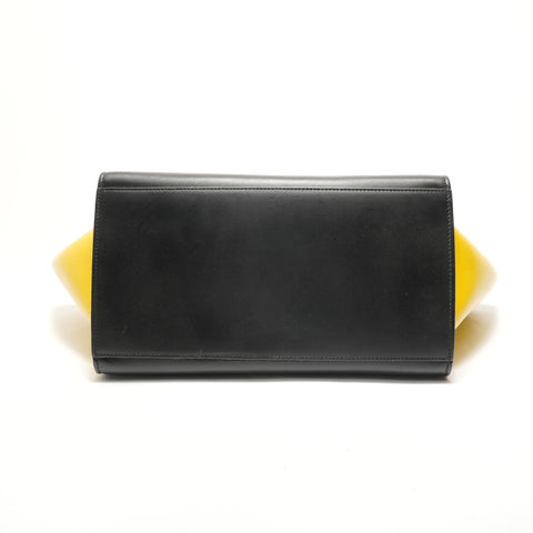 CELINE Trapeze 2-Way Shoulder Leather Handbag black WS28875
