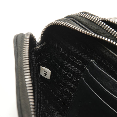 PRADA Chain wallet quilted Shoulder Bag black WS28876