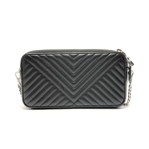 PRADA Chain wallet quilted Shoulder Bag black WS28876