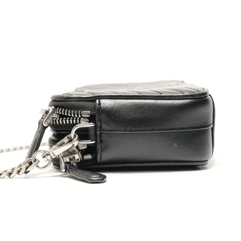 PRADA Chain wallet quilted Shoulder Bag black WS28876