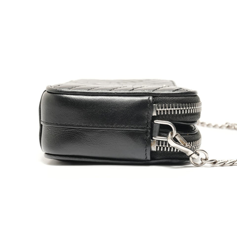 PRADA Chain wallet quilted Shoulder Bag black WS28876