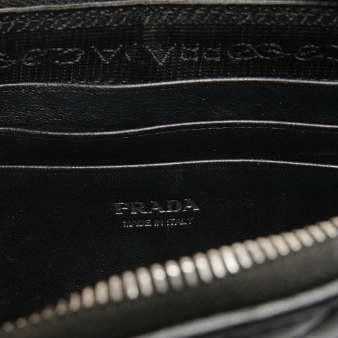 PRADA Chain wallet quilted Shoulder Bag black WS28876