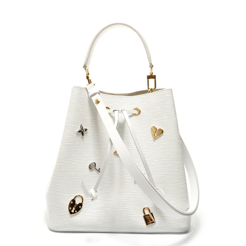 LOUIS VUITTON 2018 NeoNoe Love Rock Epi Bron Shoulder Bag white WS28877