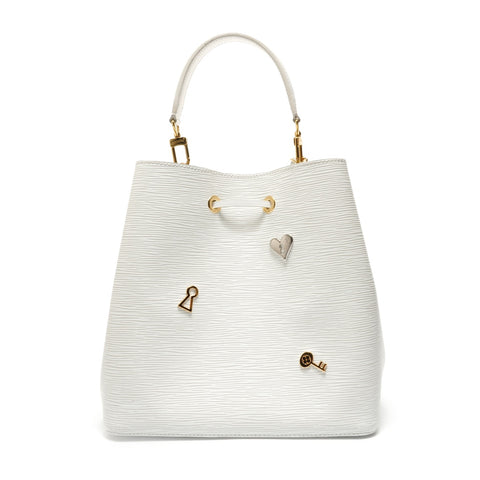 LOUIS VUITTON 2018 NeoNoe Love Rock Epi Bron Shoulder Bag white WS28877