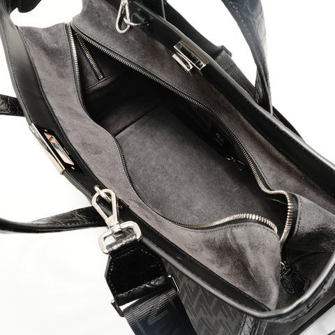 FENDI Peekaboo Zucca Pattern Handbag black WS28878