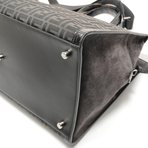 FENDI Peekaboo Zucca Pattern Handbag black WS28878