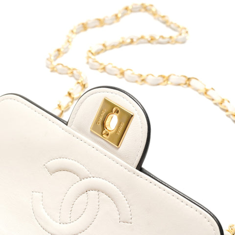 CHANEL Unit 1, 1986-1988 Mini Matelassé Bicolor Shoulder Bag white WS28879